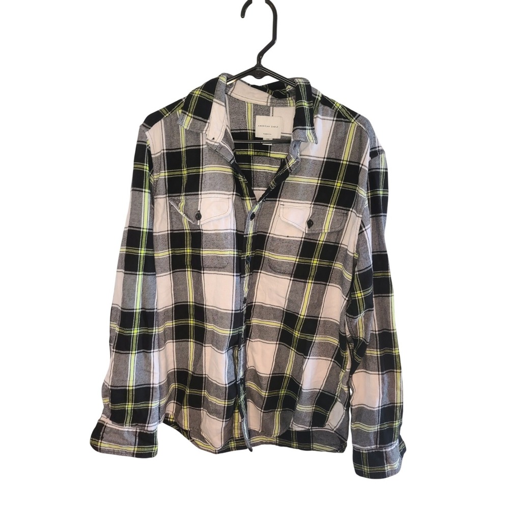American Eagle  Classic Fit Button Down Flannel‎ Shirt  100% Cotton Men's Size L